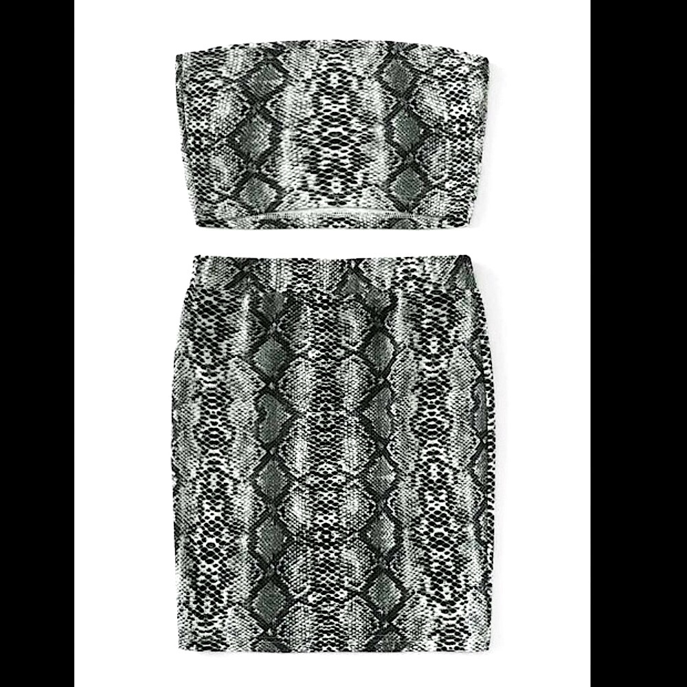 Strapless two piece dress